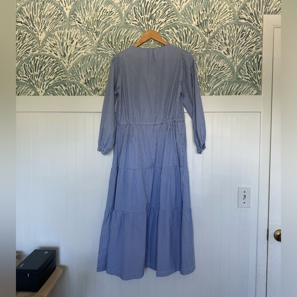 Trovata Birds of Paradis Blue and White Striped Ainsley B Dress in Women’s S - Picture 5 of 5